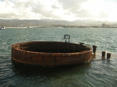 Part of the USS Arizona that is still above water