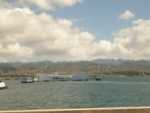 Pearl Harbor Memorial seen from the USS Missouri